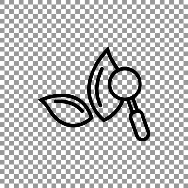 Büyüteç simgesiyle botanik