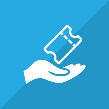 Bilet el düz simgesi