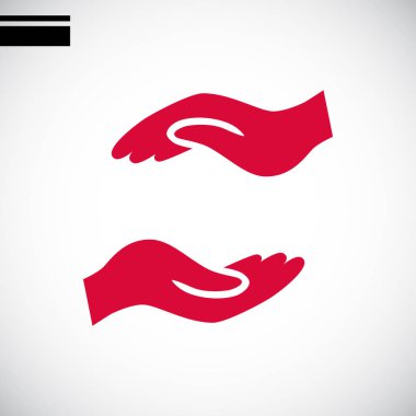 Yardım ellerini düz simgesi