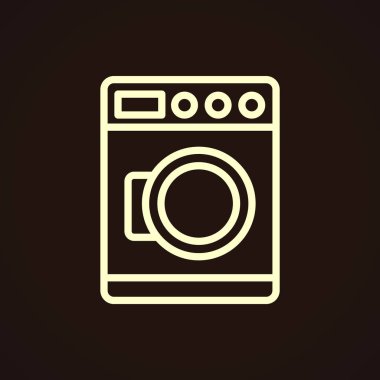 çamaşır makinesi basit simgesi