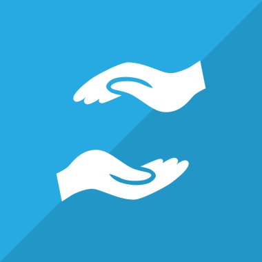 Yardım ellerini düz simgesi