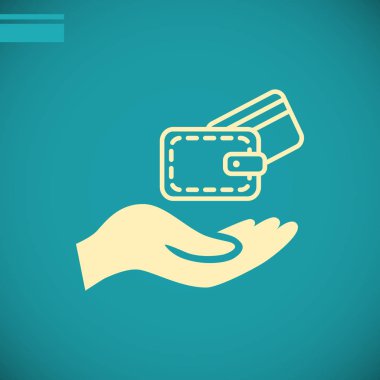 M-cüzdan'el düz simgesi 