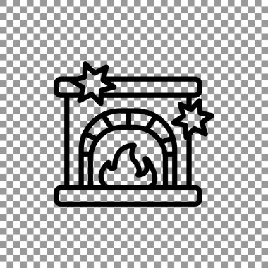 Şömine düz simgesi