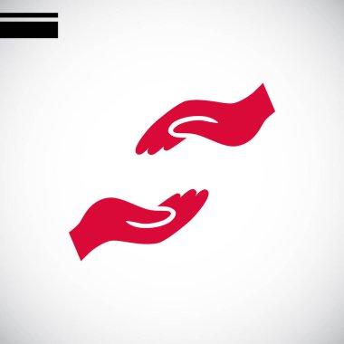 Yardım ellerini düz simgesi