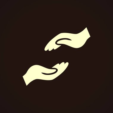 Yardım ellerini düz simgesi