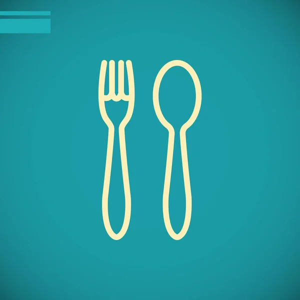 Spoon and fork icon — Stock Vector