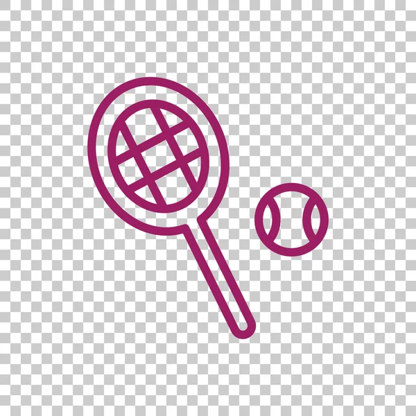 Raquette de tennis avec icône de signe de balle — Image vectorielle