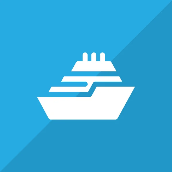 Ícone plano do navio — Vetor de Stock