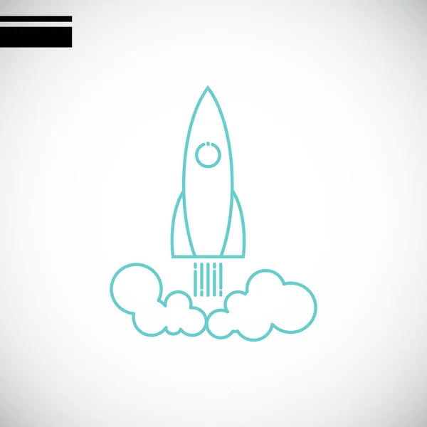 Rocket Icono plano — Vector de stock