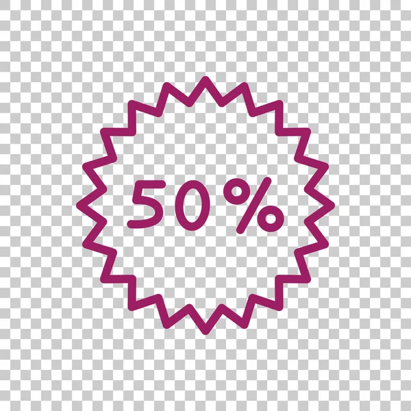 50 por ciento icono de placa — Vector de stock