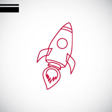 Roket düz simgesi