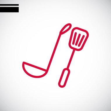 Kepçe ve spatula simgesi 