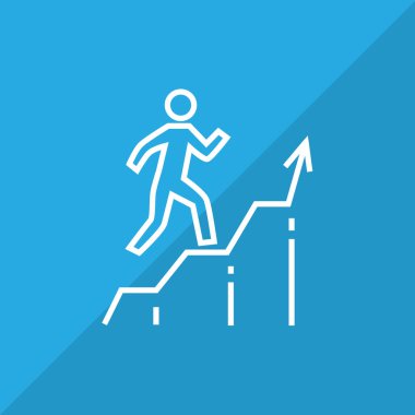 Kişi iş grafikte tırmanıyor