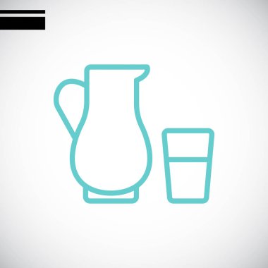 sürahi ve bardak süt simgesi