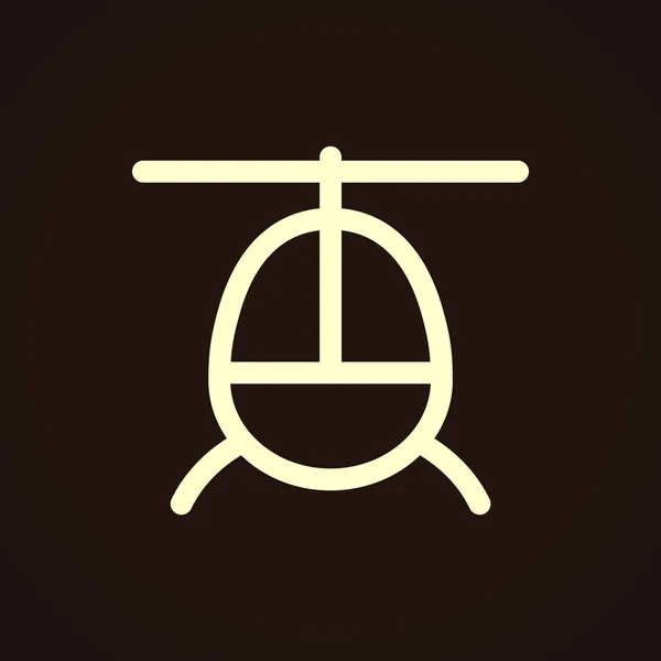 Icona piatto elicottero — Vettoriale Stock