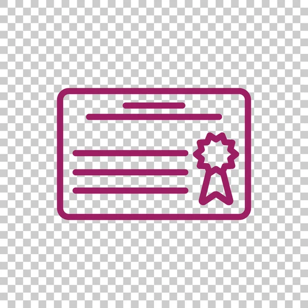 Certificat, icône du diplôme — Image vectorielle