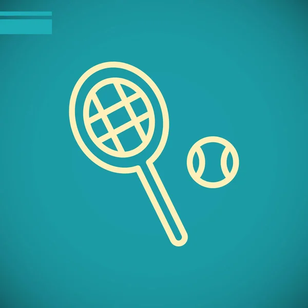 Ρακέτα του τένις με το εικονίδιο "υπογραφή" μπάλα — Διανυσματικό Αρχείο