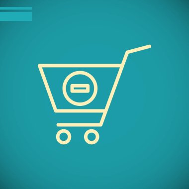 Alışveriş arabasının düz simgesi