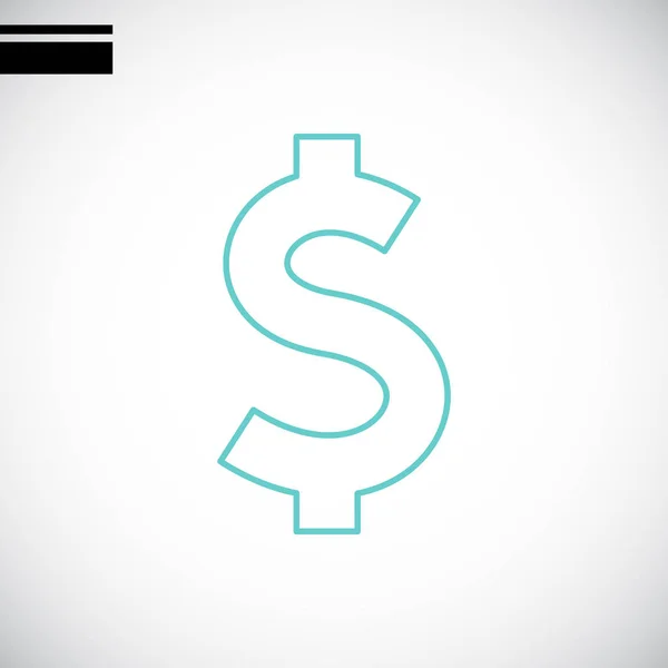 Dólar icono plano — Vector de stock