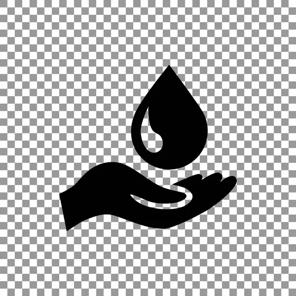 Drop in de hand pictogram — Stockvector