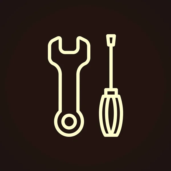 Wrench and screwdriver icon — Stock Vector