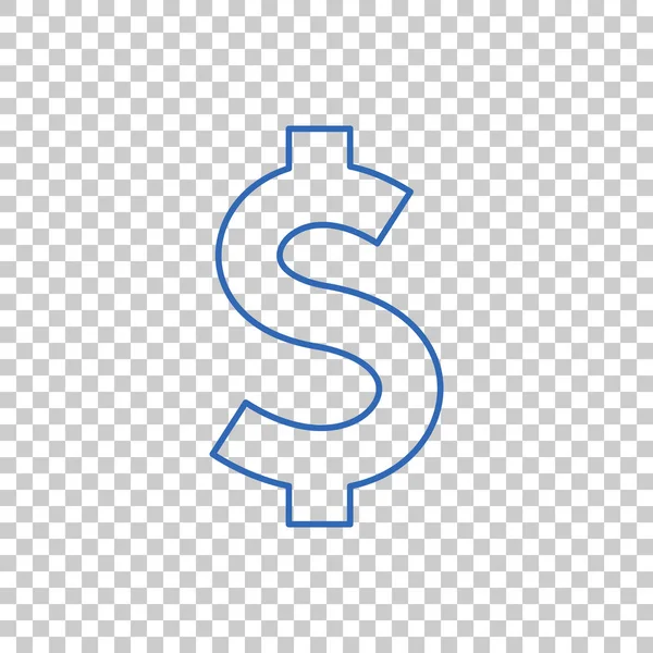 Dollar platte pictogram — Stockvector