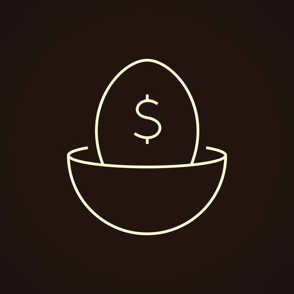Huevo de dólar en el nido — Vector de stock