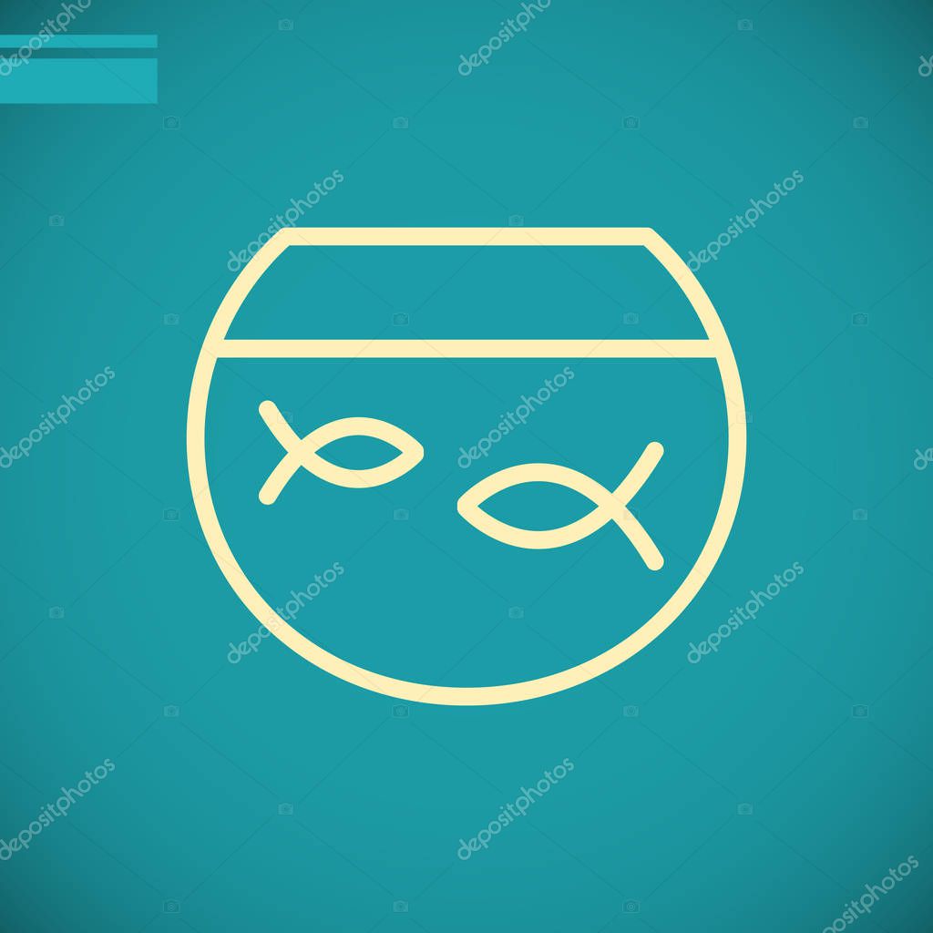 Fish in aquarium icon, vector illustration