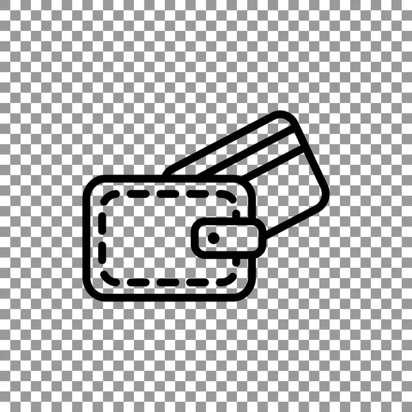 Πορτοφόλι με το εικονίδιο της κάρτας τράπεζα — Διανυσματικό Αρχείο
