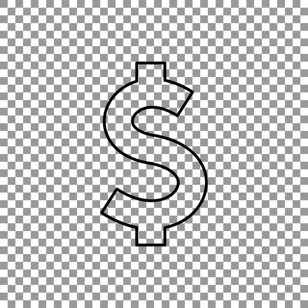 Dollar platte pictogram — Stockvector