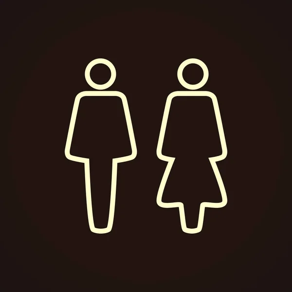 WC, pictogram van mannelijke en vrouwelijke — Stockvector