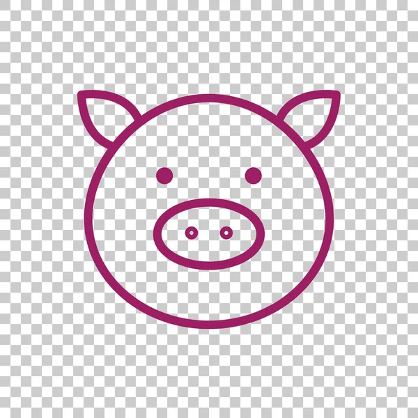 Cochon icône plate — Image vectorielle