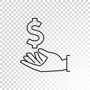 dolar işareti el simgesi üzerinde