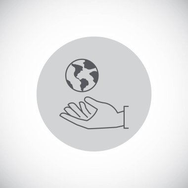 Dünya üzerinde insan el simgesi