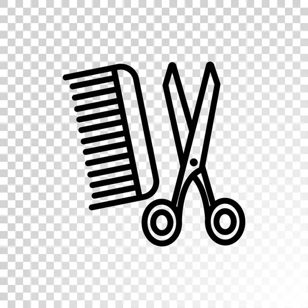Hair brush and scissors icon — Stock Vector