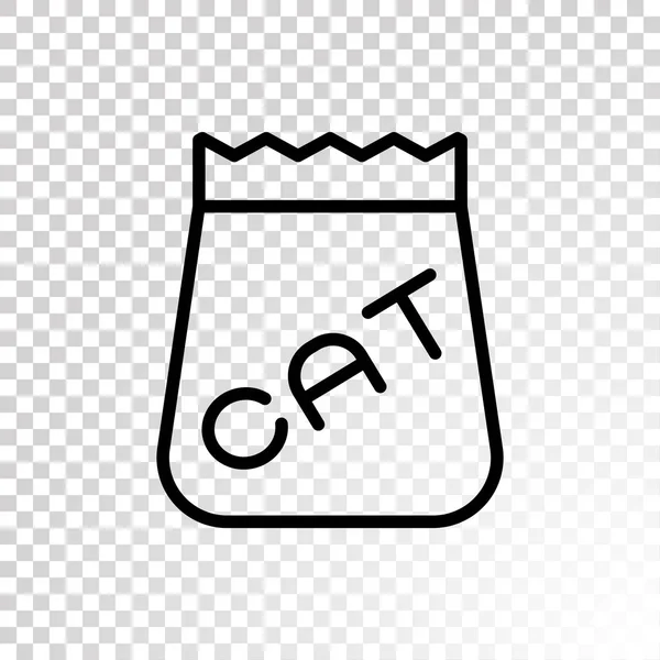 Bolsa con el icono de gato cantar — Vector de stock