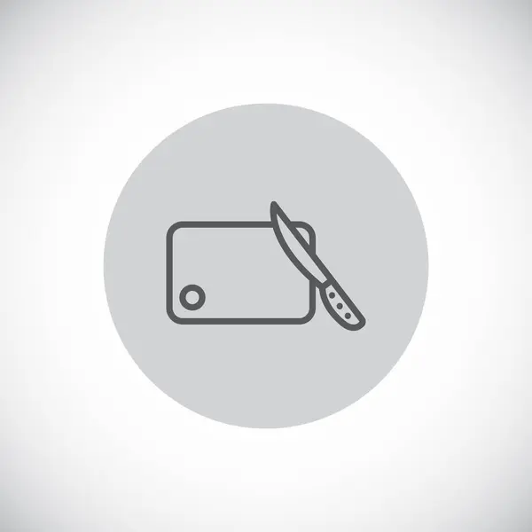 Cuchillo y tabla de cortar icono — Vector de stock