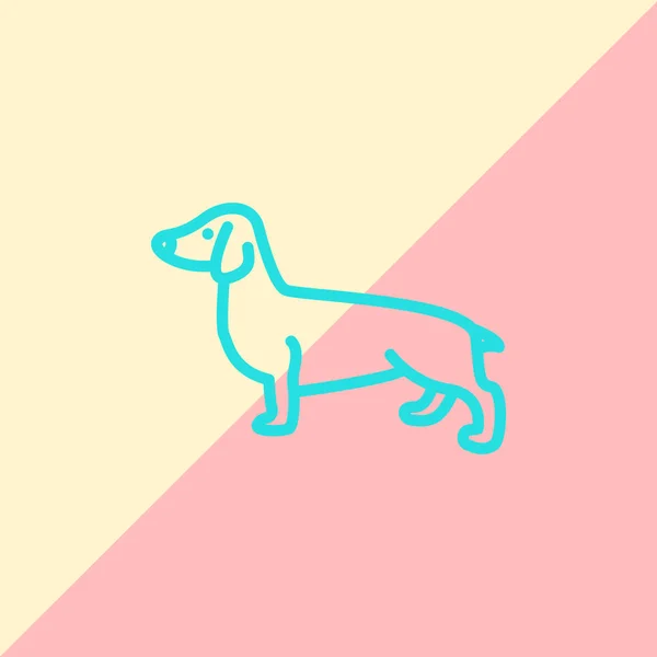 Ikone der Hundekontur — Stockvektor