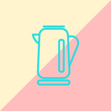 Su ısıtıcısı düz simgesi