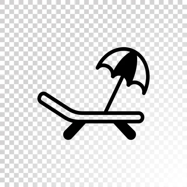Ligstoel en paraplu pictogram — Stockvector