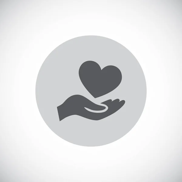 Lidská ruka a srdce ikona — Stockový vektor