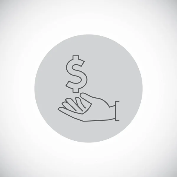 Знак доллара на руке — стоковый вектор