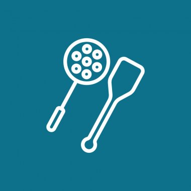 oluklu kaşık ve spatula simgesi