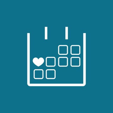 Sevgililer günü takvim basit simgesini