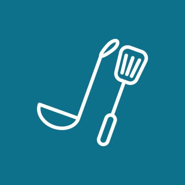 Kepçe ve spatula simgesi 