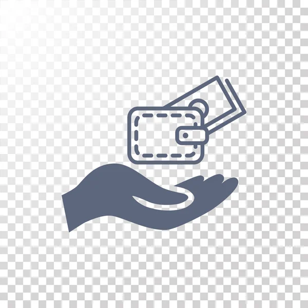 Hand and wallet icon — Stock Vector