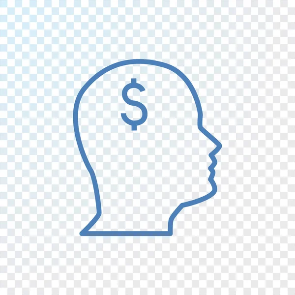 Signo de dólar en el icono de cabeza — Archivo Imágenes Vectoriales