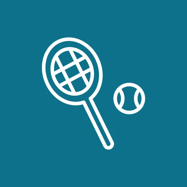 Raqueta de tenis con icono de pelota — Vector de stock