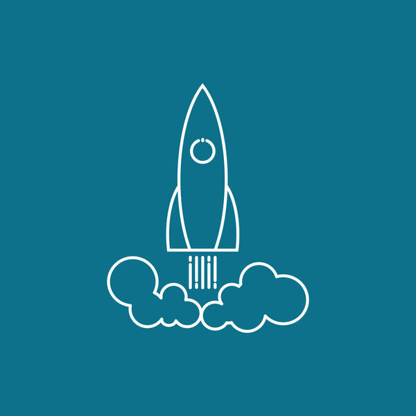 Flying rocket icon