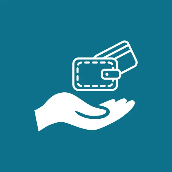 Kéz- és pénztárca ikon — Stock Vector